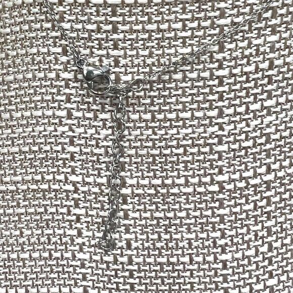 Silver Tone Stainless Steel initial Pendant necklace Letter N - Picture 4 of 4